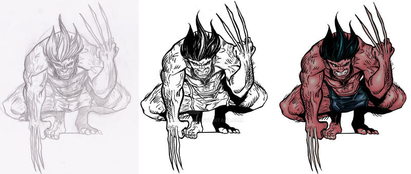 Wolverine Inking Wolverine, inking and color exercice by Miyucchi on DeviantArt