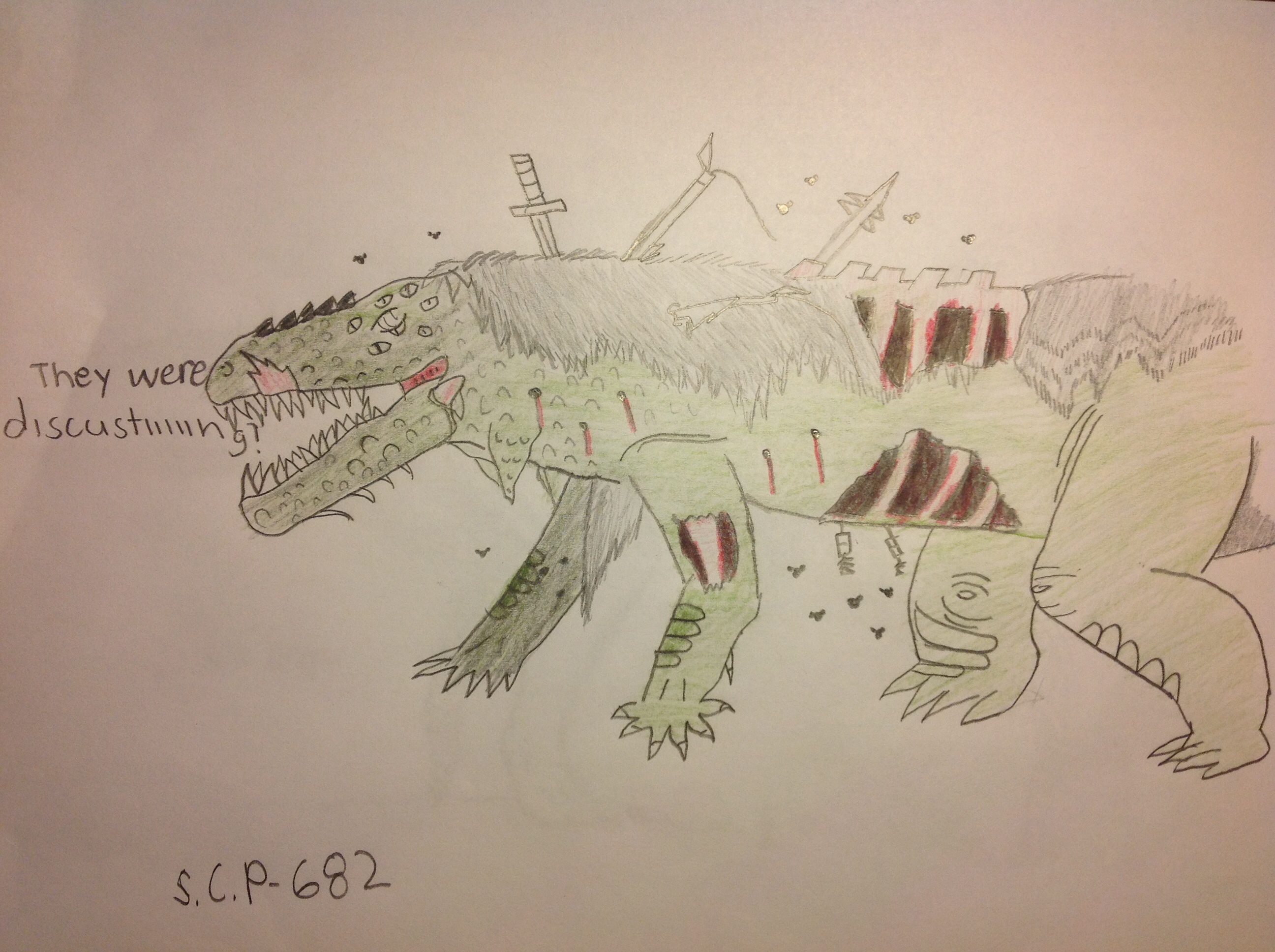 SCP-682 HARD TO DESTROY REPTILE sketch by JurassicParkFan2003 on DeviantArt