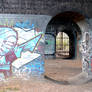 bridge arches with graffiti