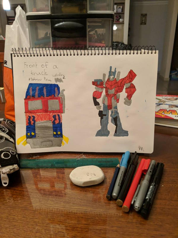 First time trying to draw Optimus Prime/Truck by jeangrey66 on DeviantArt