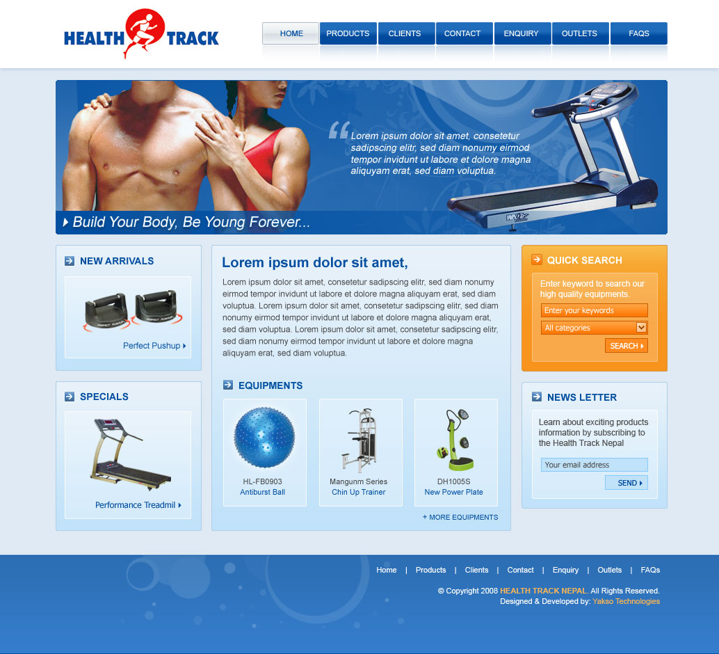 Mockup for fitness equipment