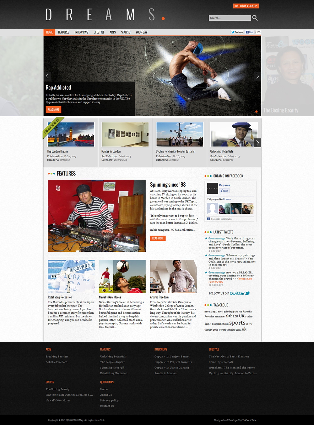 Layout for Online Magazine