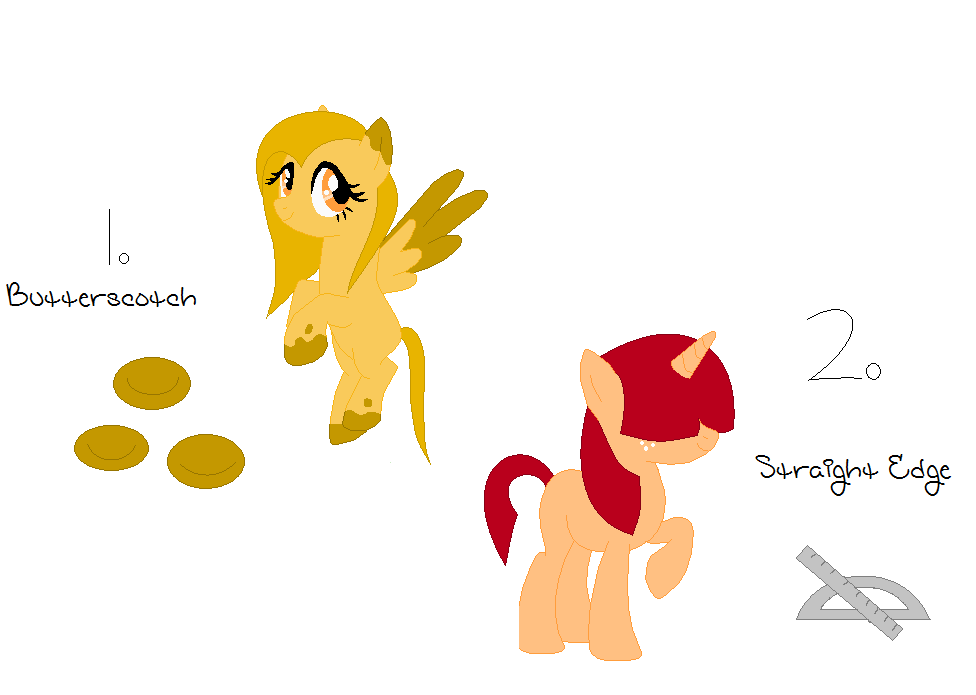 Adoptables 4 butterscotch and straight edge (MLP)