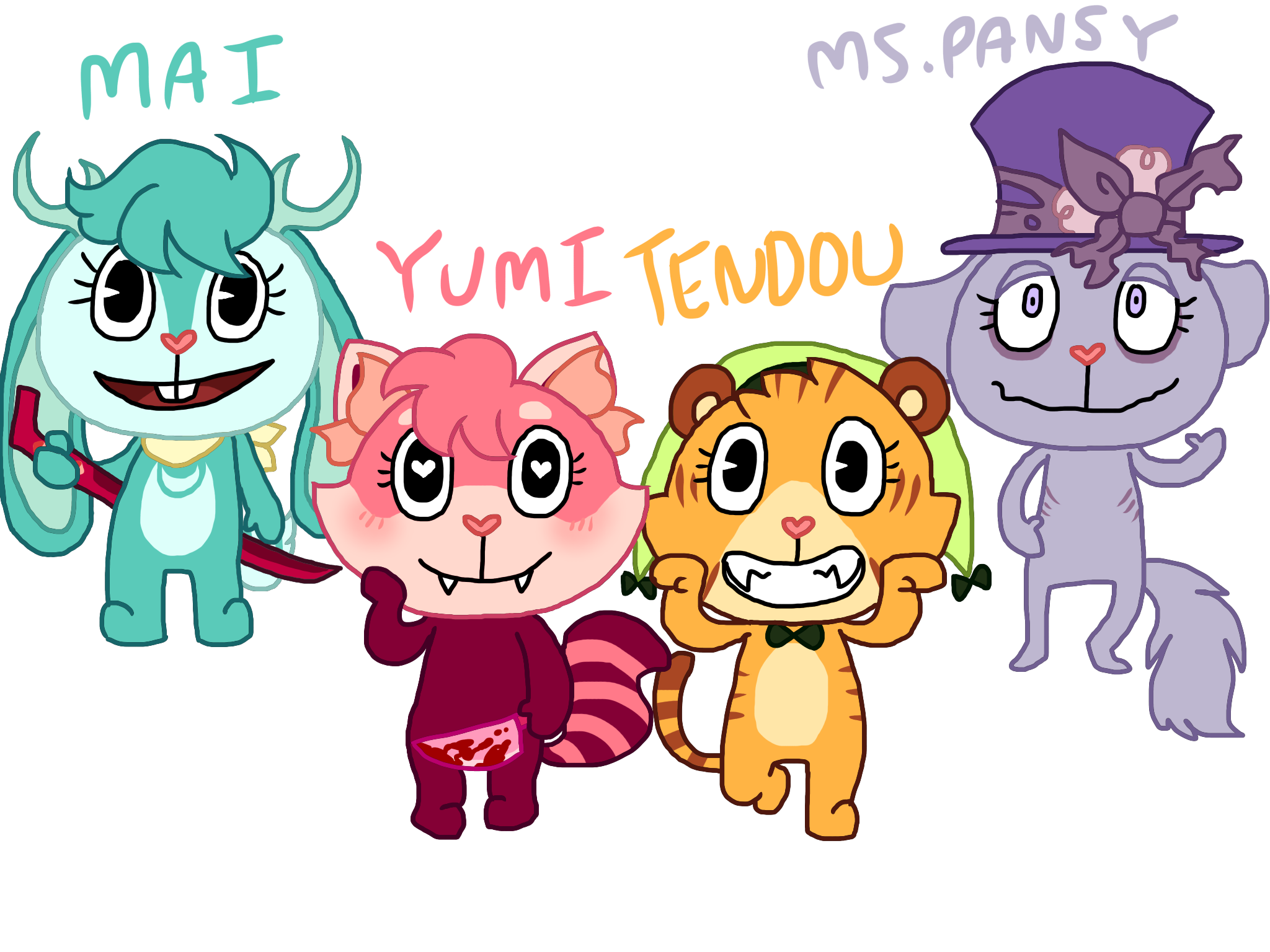 Happy Tree Friends: ArtsyGumi's HTF OCs by TigerMcFlurry on DeviantArt