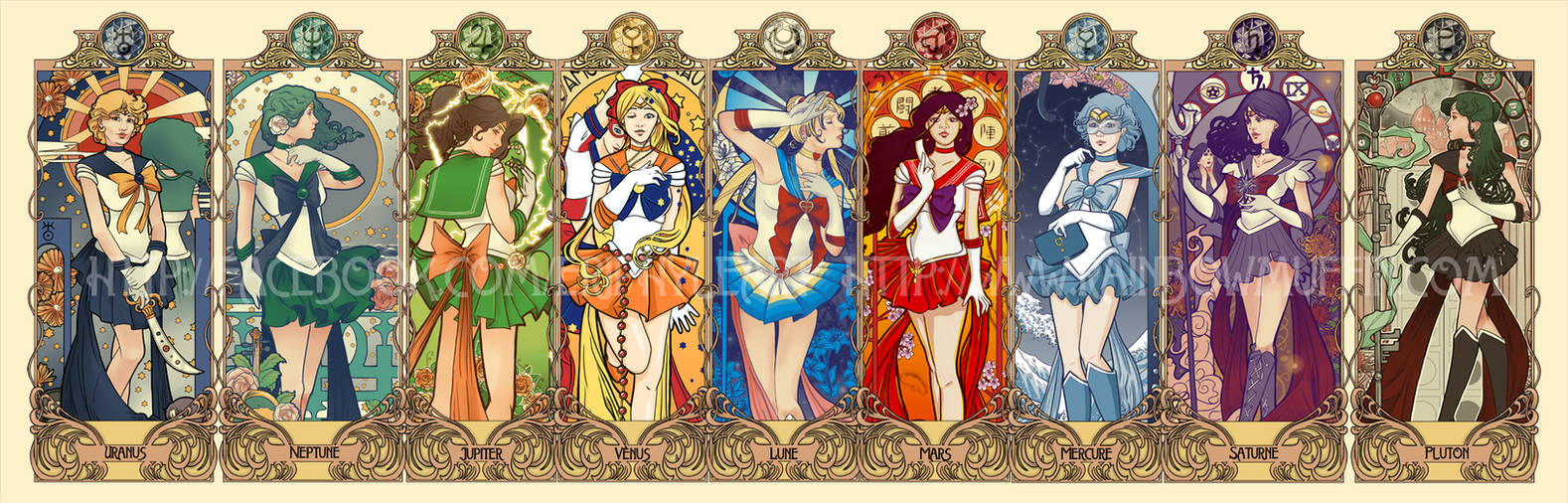 Sailor Moon art nouveau series by eri-phyle on DeviantArt