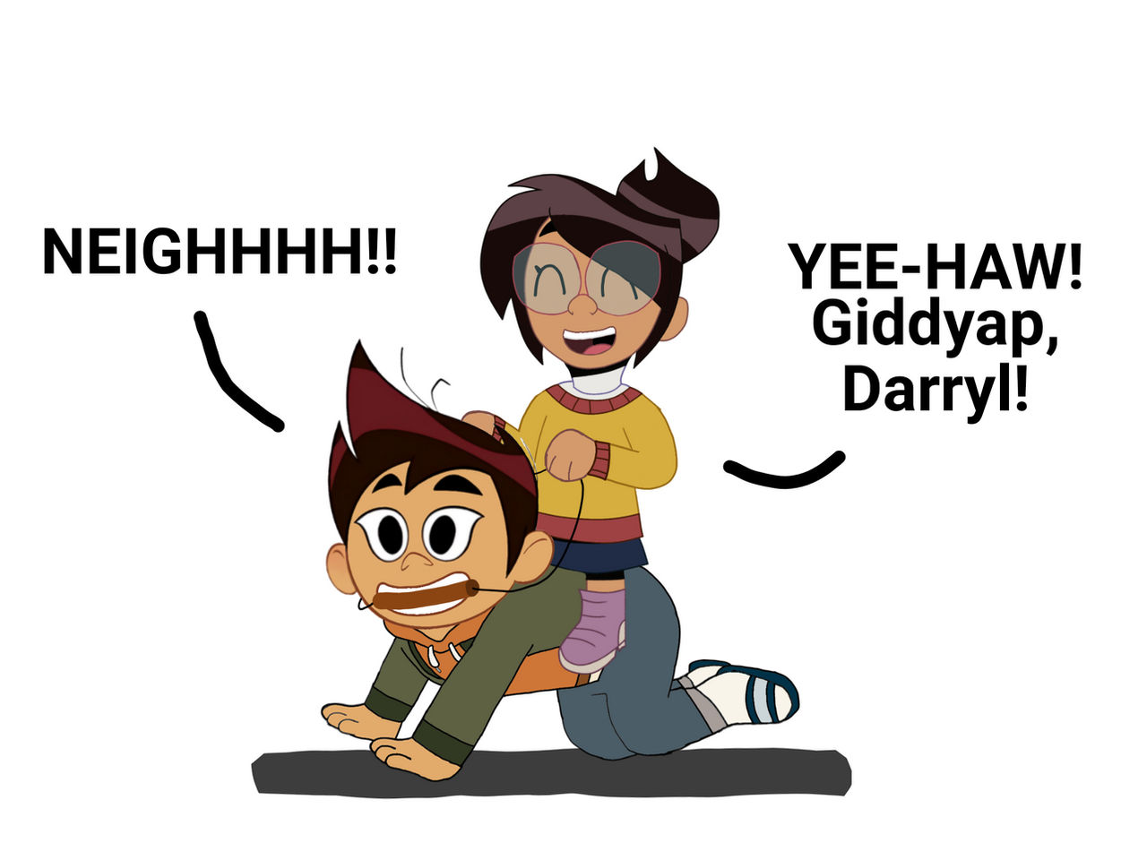 June rides Darryl like a horse by joshuahooker on DeviantArt