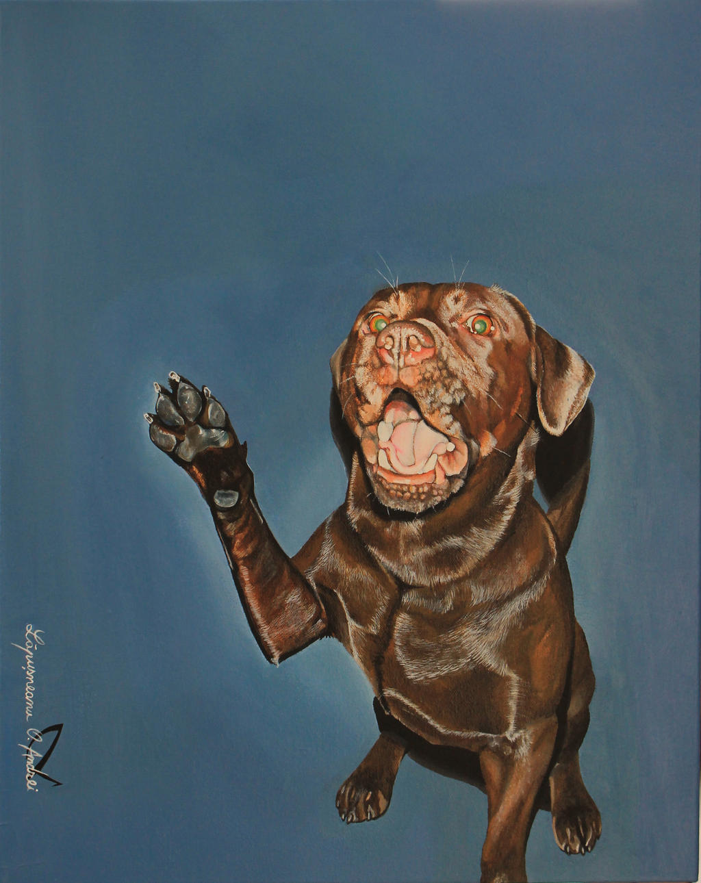 Labrador acrylic painting