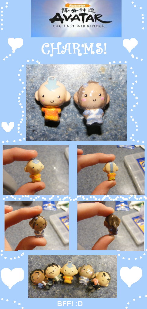 Chibi-Charms: Aang and Katara