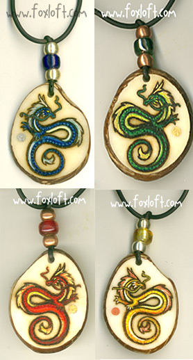 Elemental Dragon Pendants