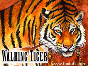 Walking Tiger Watercolor Badge