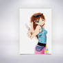 ANIME GIRL Doing the Peace Sign Art Print