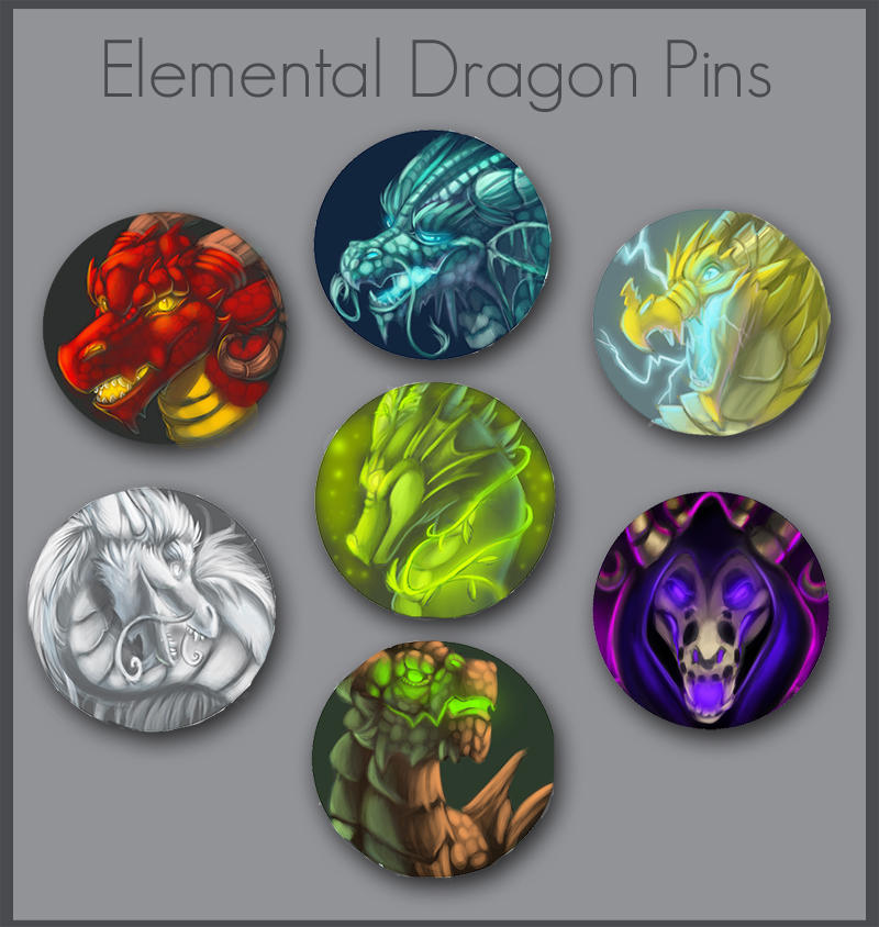 2021 GF Elemental Dragons Pin Set