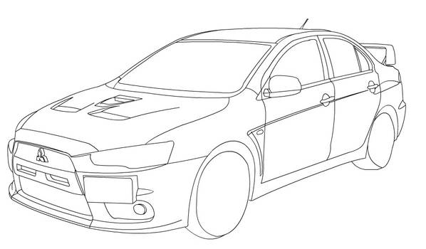 Lancer evo X line-art