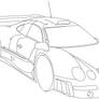 Mercedes CLK-GTR line-art