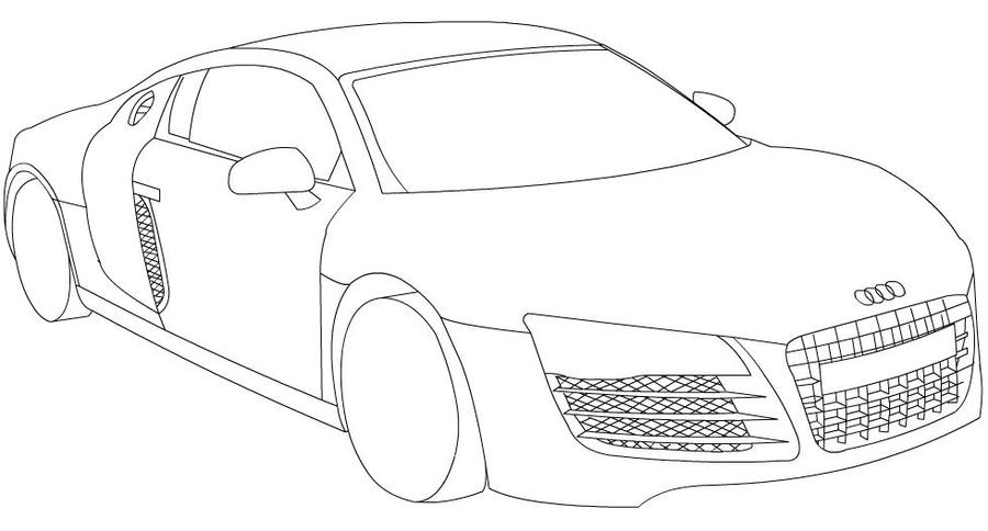 Audi R8 line-art by leetghostdriver on DeviantArt