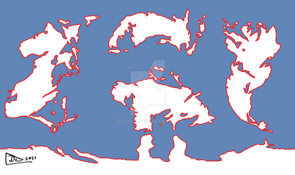 Map sketch 4 continents 2021