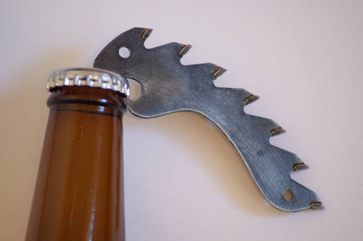 Saw blade bottle opener