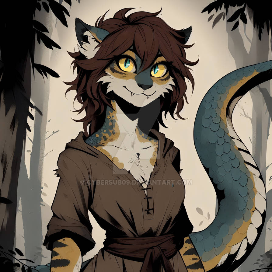 Humantaurian Hybrid anthro: tiger and lizard by CyberSub09 on DeviantArt