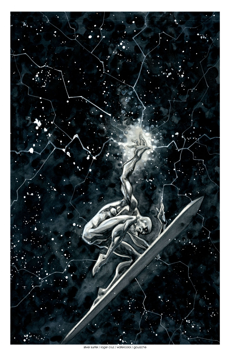 Silver surfer watercolor