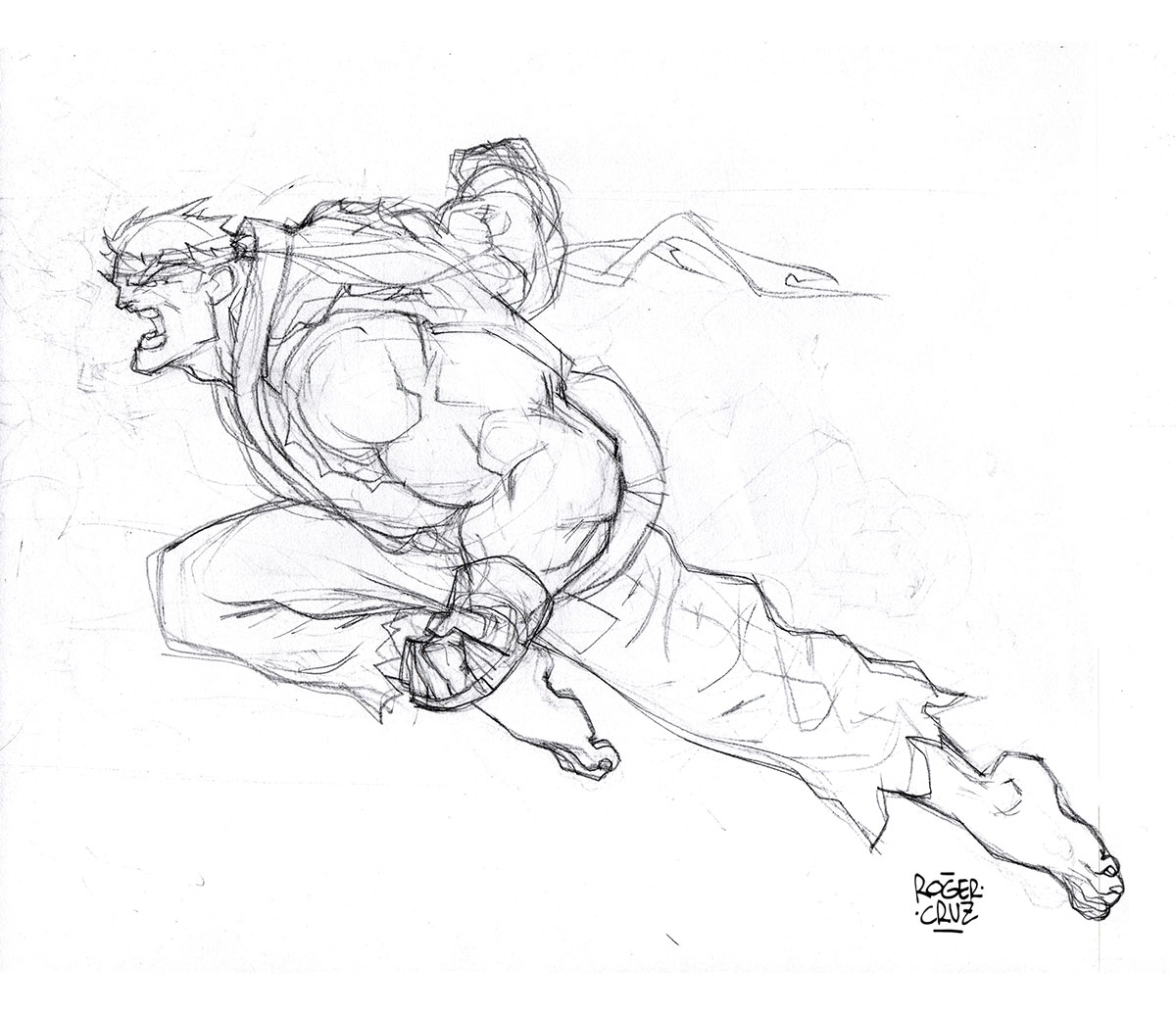 ryu pencil drawing