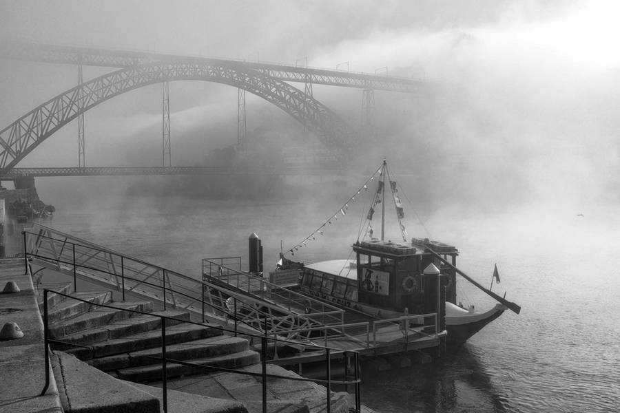 Misty morning by the Dom Luis I Bridge by NunoCanha