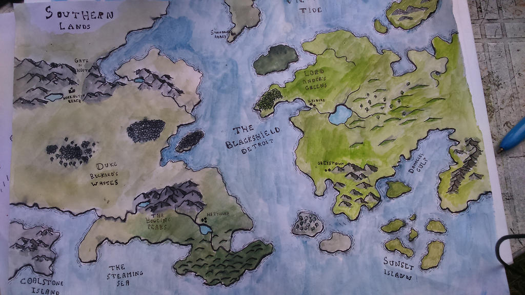 Southern Ranch Map Southern Lands - Hand-drawn map by SirLazz on DeviantArt