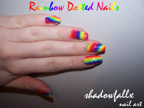 Rainbow Dotted Nails