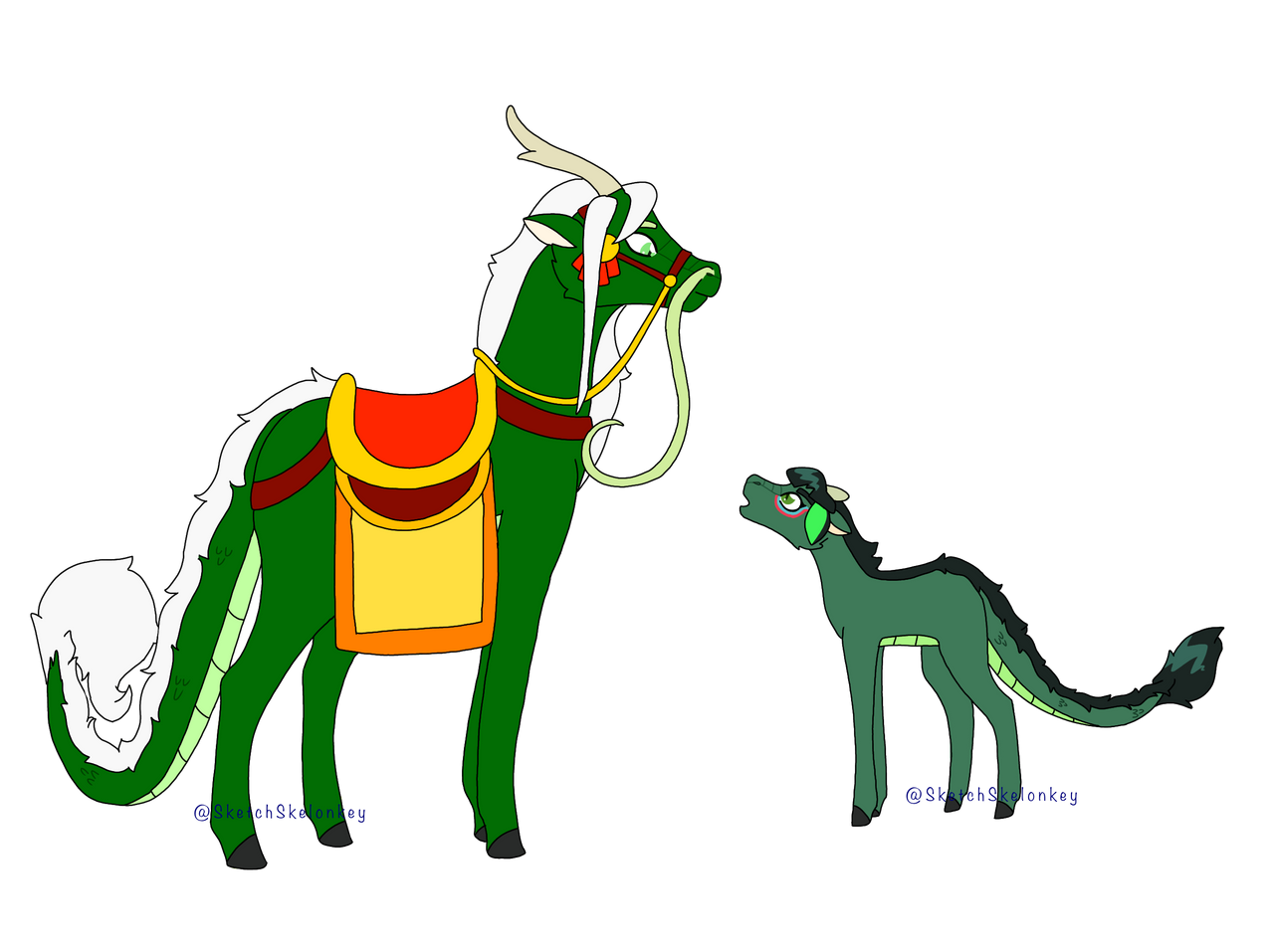 Dragon horse duo by SketchSkelonkey on DeviantArt
