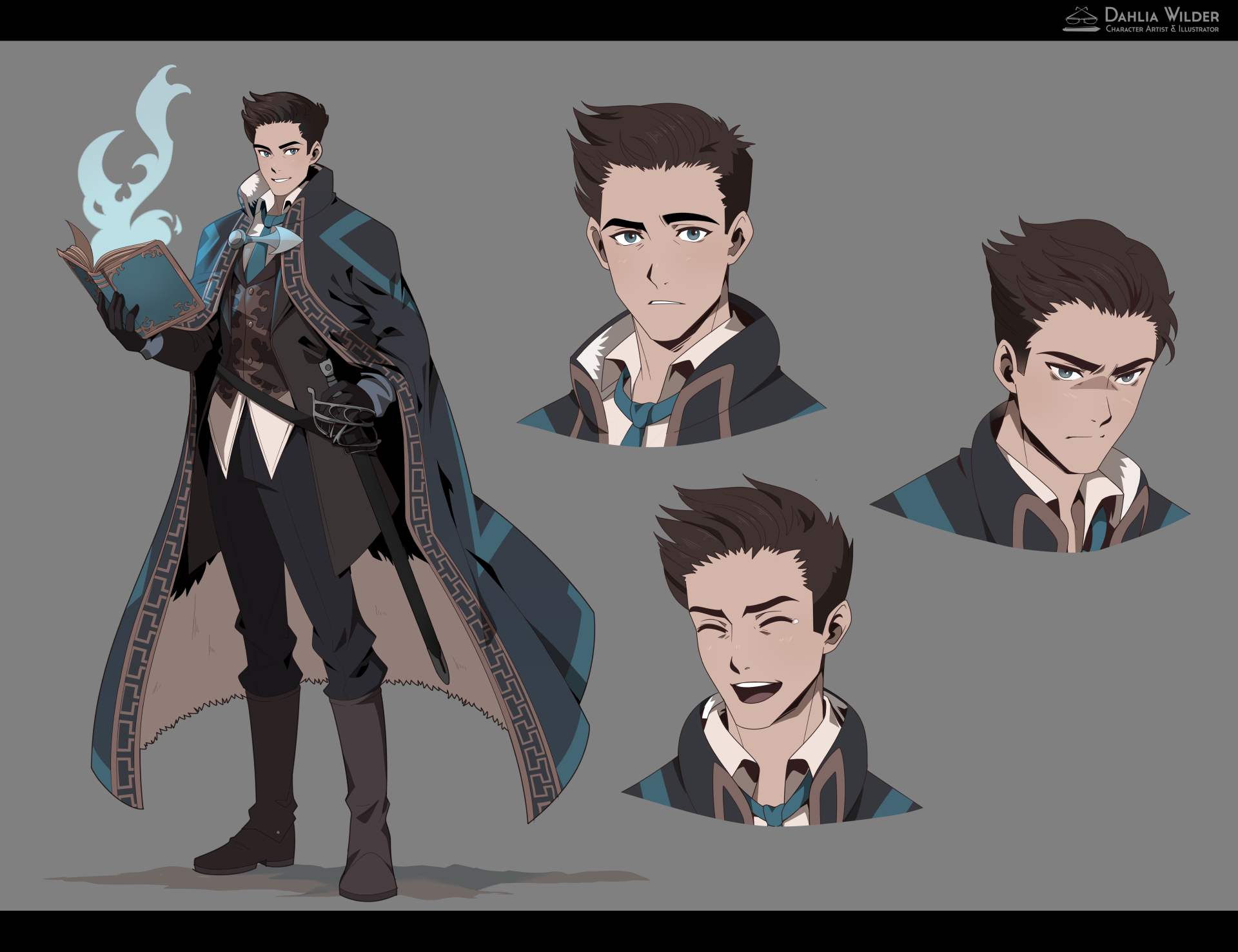 Commission - Character ref sheet - Aziel Talisman