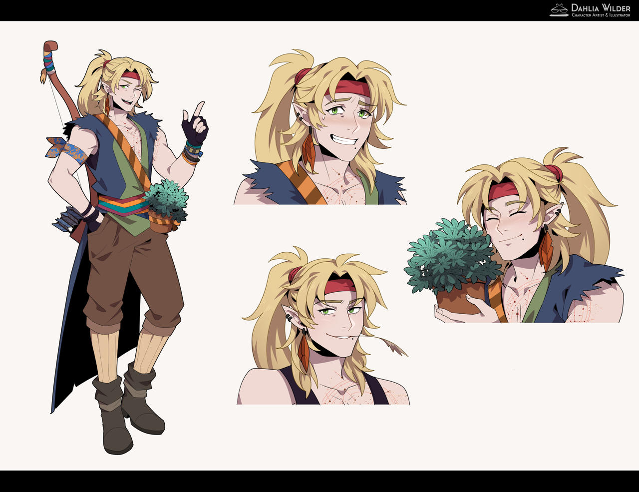 Commission - Character ref sheet - Silas