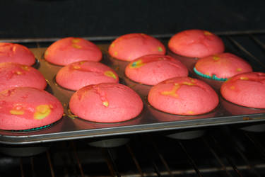 Rainbow Cup Cakes In Progress