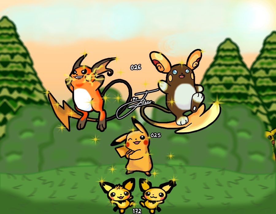 Pikachu Evolution (Shiny) by Bhrunno on DeviantArt