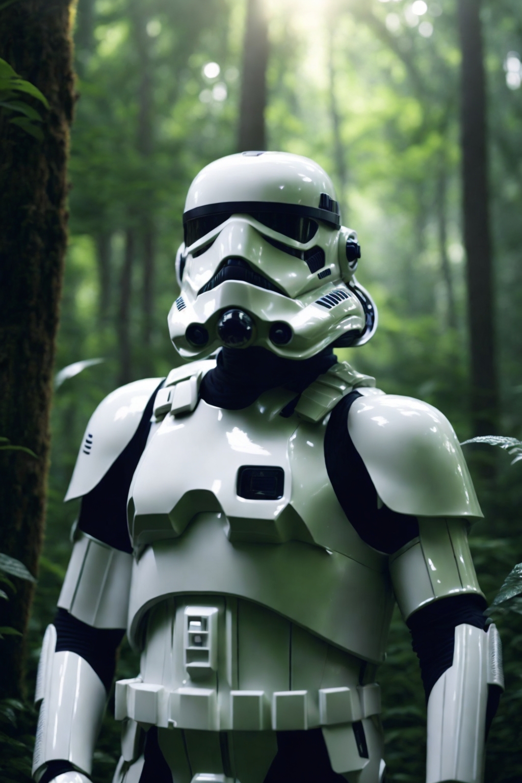 A stormtrooper stands in Forest by migldesarts on DeviantArt