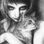 girl with cat