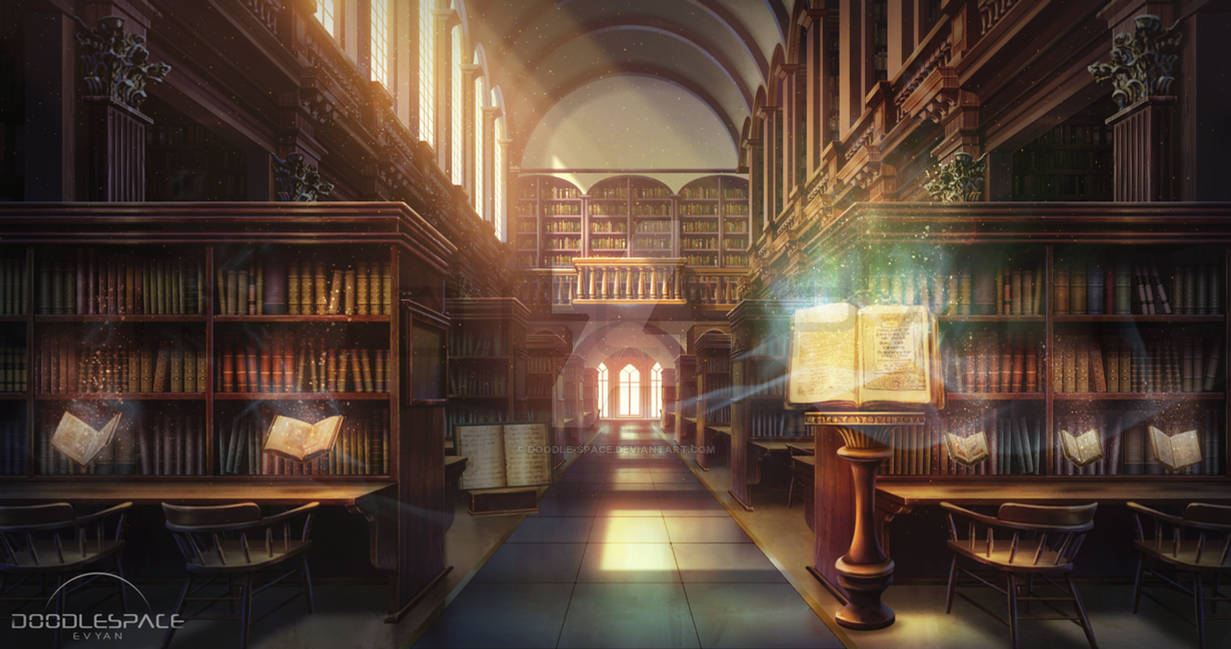 Library Visaul Grand Magical Library | Visual Novel BG by doodle-space on DeviantArt