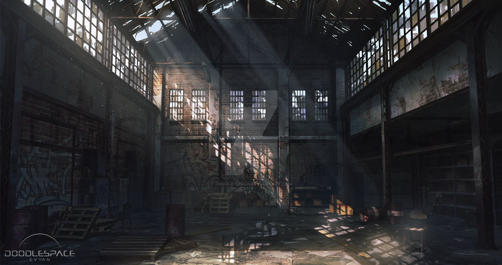 Abandoned Warehouse | Background Illustration Art by doodle-space on ...