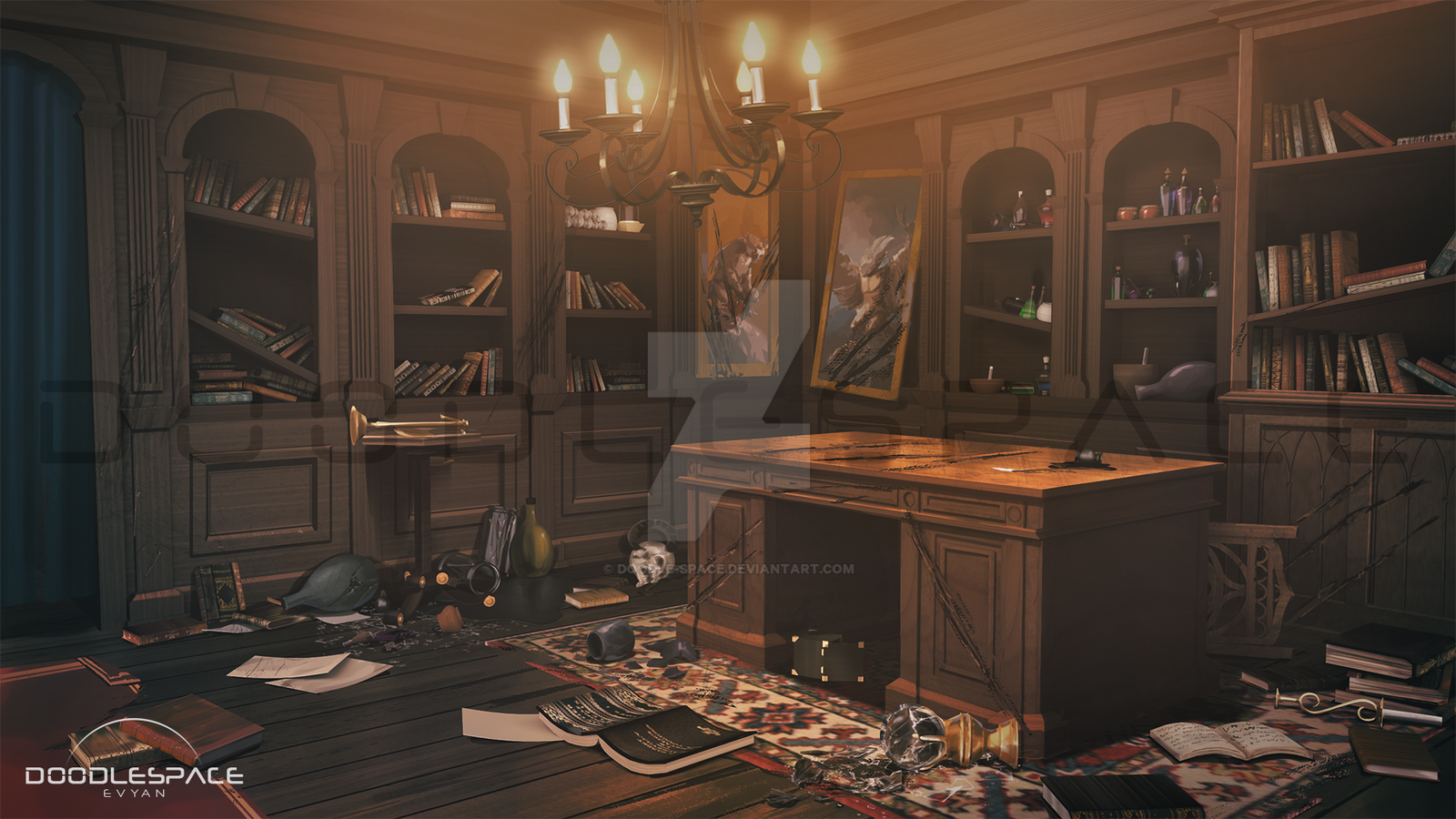 Whirled Room Deviantart Wizard room by doodle-space on DeviantArt