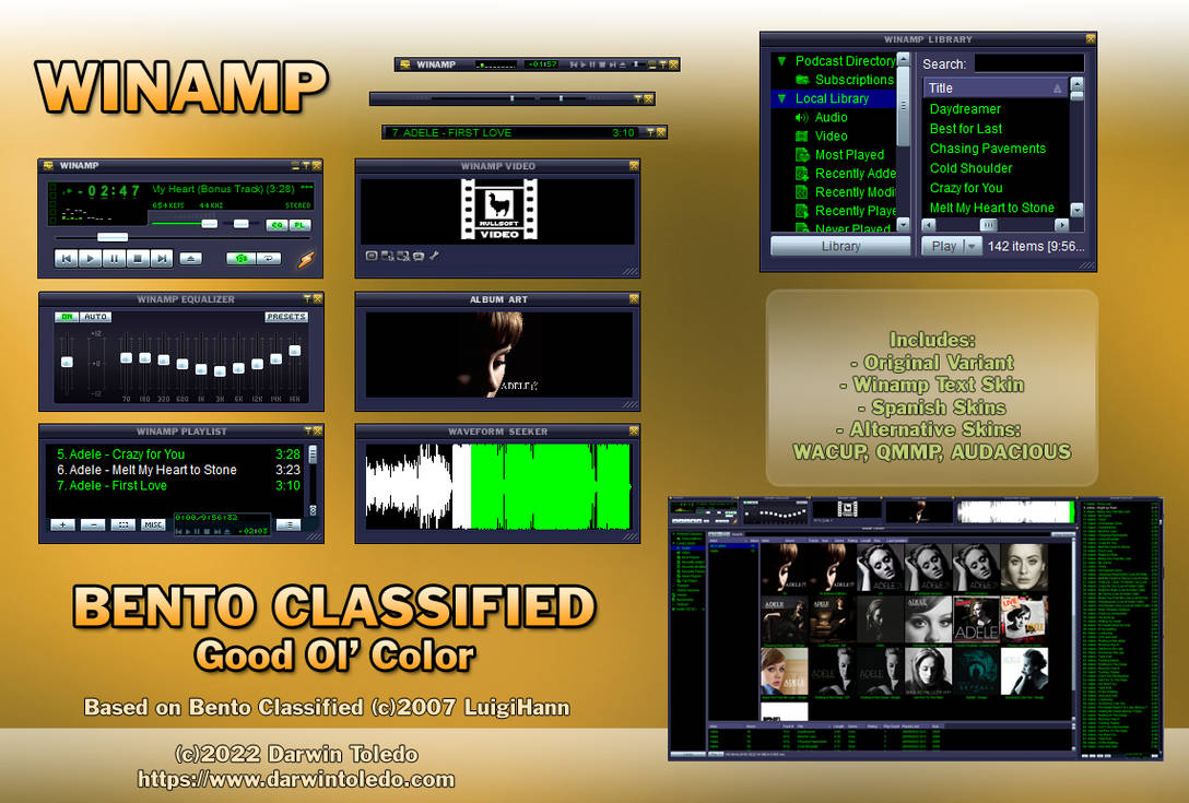 Winamp Skin Tutorial Deviantart Bento Classified Good Old Color Winamp Skins by Niwradsoft on DeviantArt