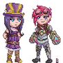 Vi and Caitlyn Pixel dolls