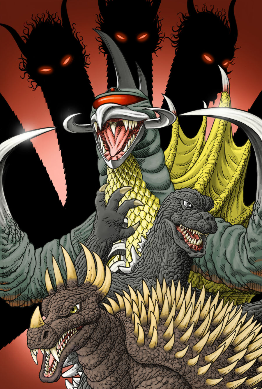 Godzilla vs Gigan 50th anniversary by AmirKameron on DeviantArt