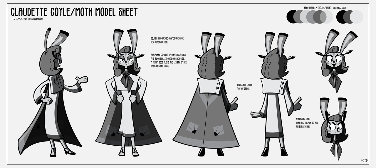 Claudette Model Sheet by TheGroovyFeline on DeviantArt