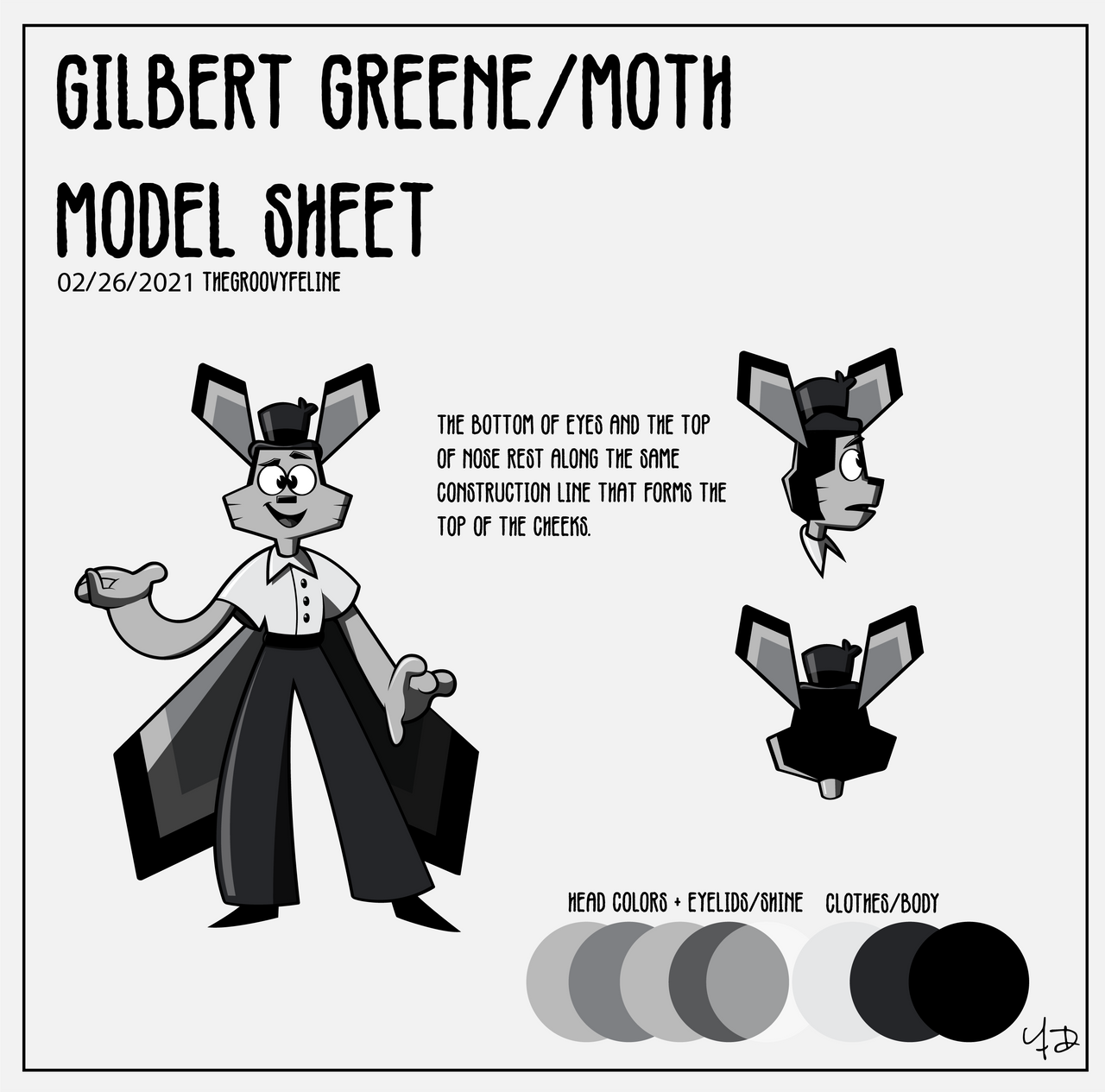 GILBERT MODEL SHEET by TheGroovyFeline on DeviantArt