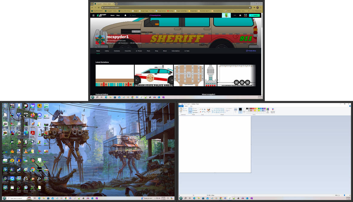 Triple Screen Setup by mcspyder1 on DeviantArt