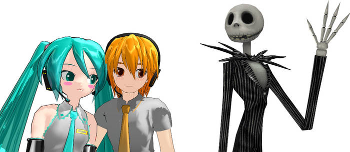 Miku and Nestie meet Jack Skellington