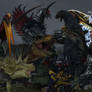 Godzilla and Transformers Dinosaur Battle