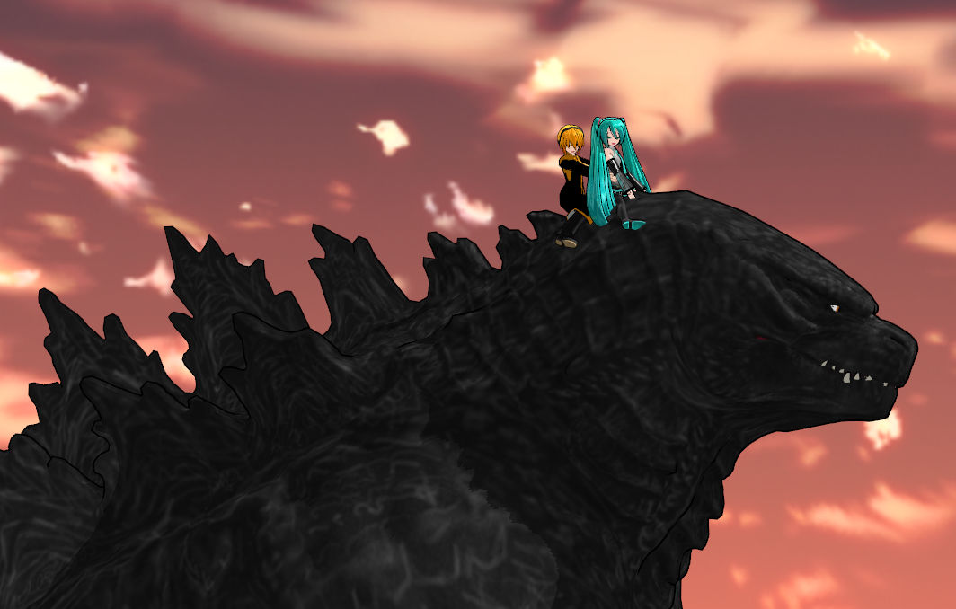 Alpha Godzilla Alpha Godzilla with the Vocaloid Couple by NestieBot on DeviantArt