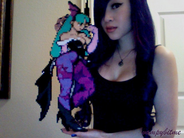 Morrigan Darkstalkers Pixel Bead Art