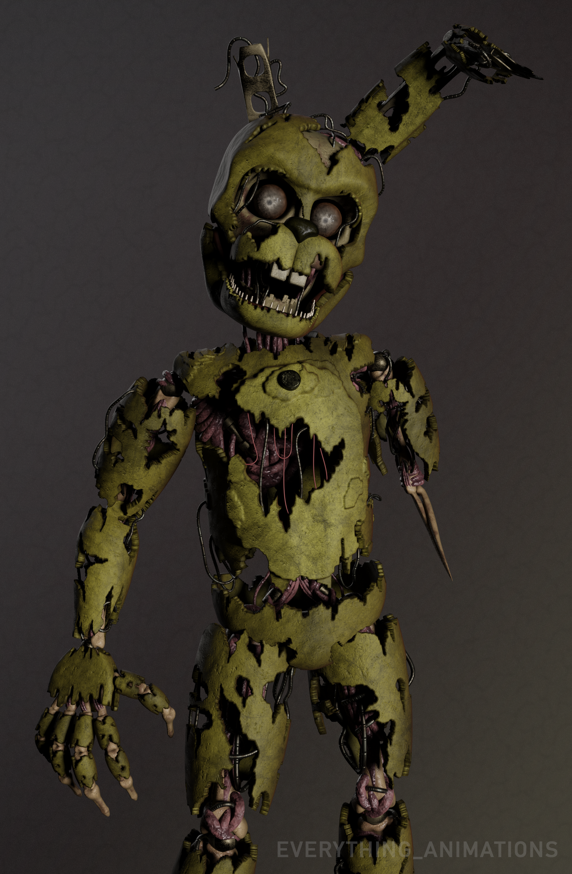 Stylized models of scraptrap and molten freddy I created, can you