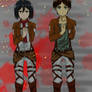 Eren and Mikasa Salute