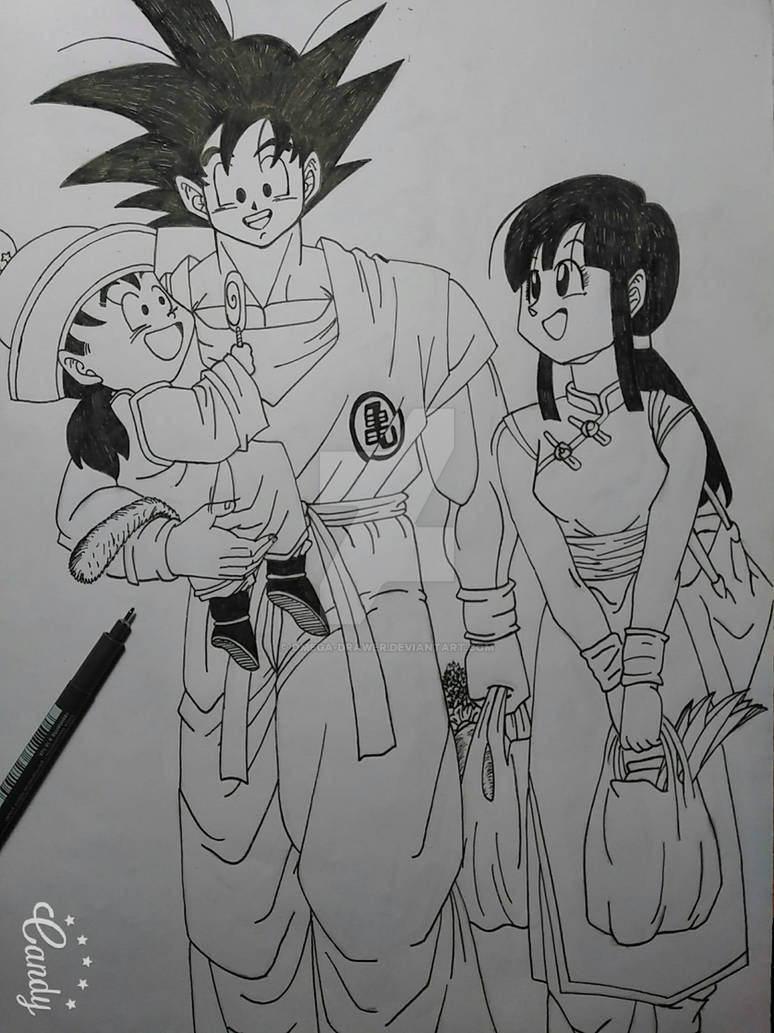 Goku Gohan And Chichi By Omega Drawer On Deviantart Goku Gohan And Chichi By Omega Drawer On Deviantart